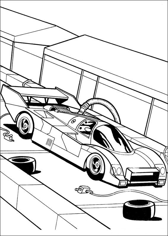 Plansa de colorat cu Hot Wheels 7 39